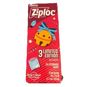Ziploc Holiday Storage Bags 3 Limited Edition Designs‎ 24 (1-Quart)